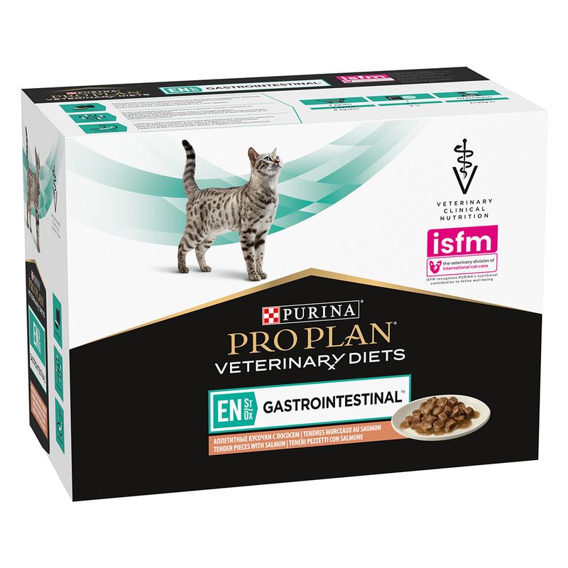 Pro Plan Veterinary Diets Feline EN ST/OX Gastrointestinal 10x85g Salmone Pro Plan Veterinary Diets Feline EN ST/OX Gastrointestinal 10x85g Salmone